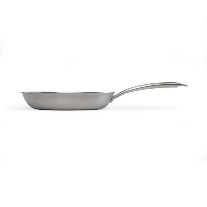 Poele Acier inoxydable 18/10 Triply Brigade 24 cm - LIVOO - MEP158 - Tous feux dont induction - Made in France