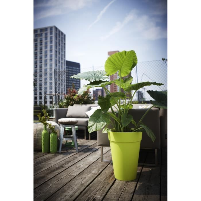 ELHO Pot de fleurs Loft Urban rond Haut - Ø 34 x H 45 cm - Extérieur - 100% recyclé - Gris