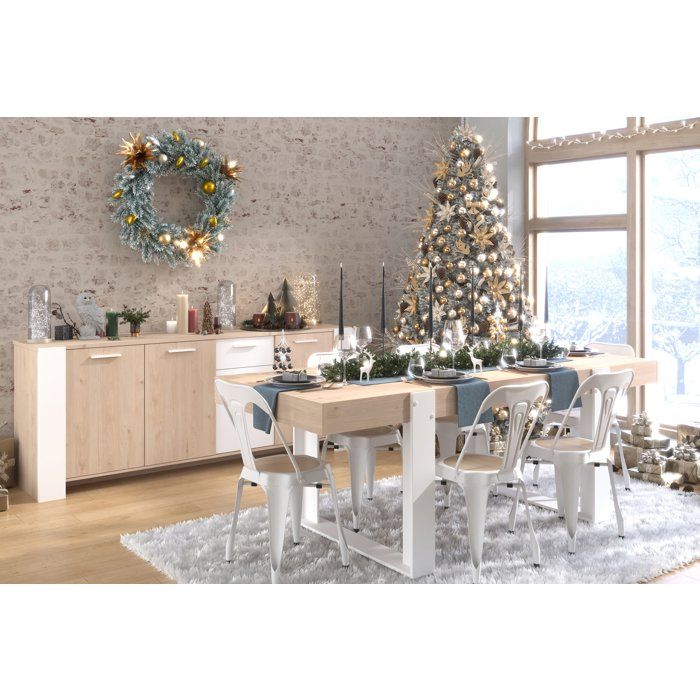 Buffet bas - LOFT - Chene / Blanc - 3 portes - 3 tiroirs - PARISOT