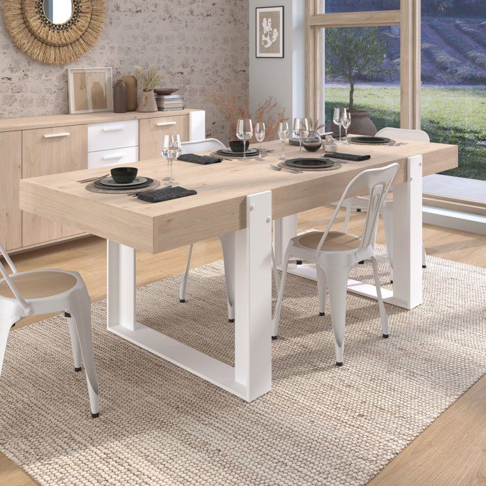 Ensemble Buffet et Table rectangulaire - Style Scandinave - LOFT - Chene / Blanc - PARISOT