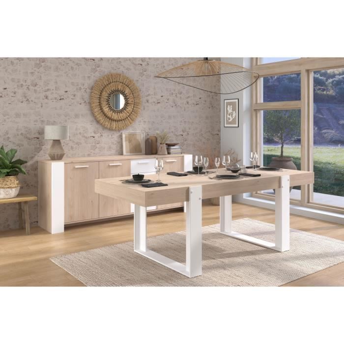 Table a manger - LOFT - Rectangulaire - Chene / Blanc - 8 personnes - 223,9 x 93 x 78,6 - PARISOT