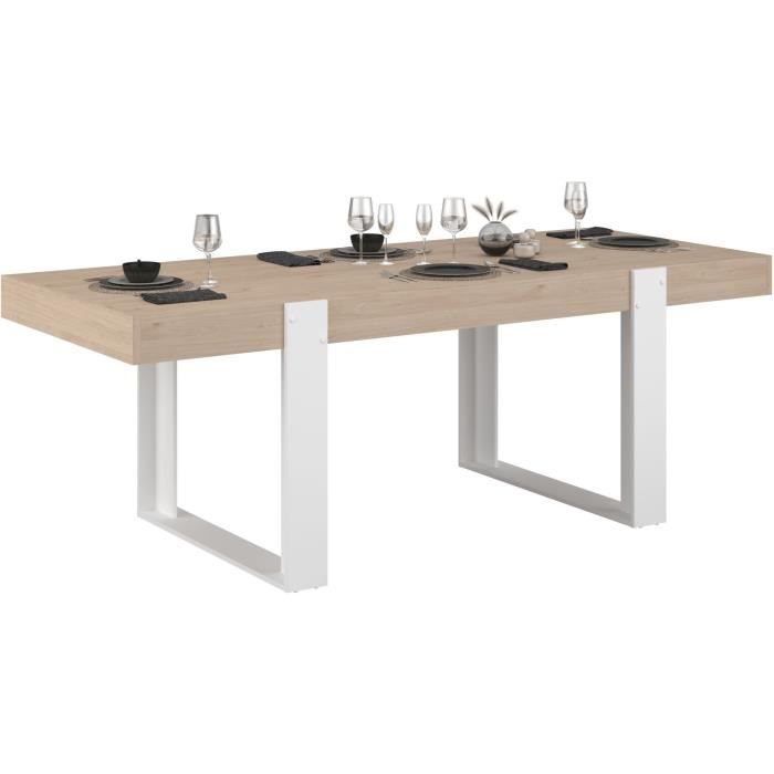 Table a manger - LOFT - Rectangulaire - Chene / Blanc - 8 personnes - 223,9 x 93 x 78,6 - PARISOT
