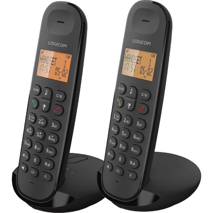 TÈlÈphone fixe sans fil - LOGICOM - DECT ILOA 255T DUO - Noir - Avec rÈpondeur
