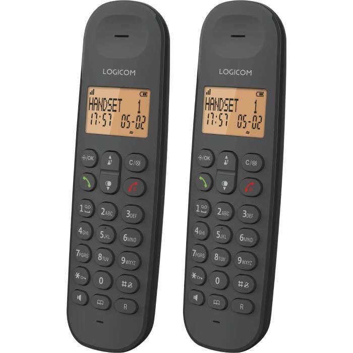 TÈlÈphone fixe sans fil - LOGICOM - DECT ILOA 255T DUO - Noir - Avec rÈpondeur