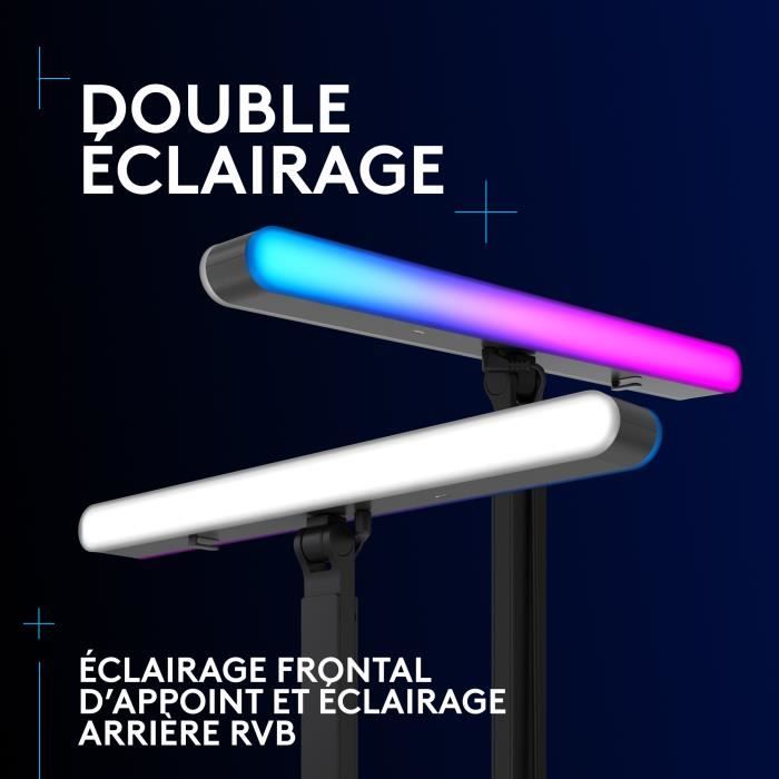 Ring Light Logitech G Litra Beam LX double Èclairage d'appoint pour streaming LED RVB premium avec TrueSoft, LIGHTSYNC, Bluetooth
