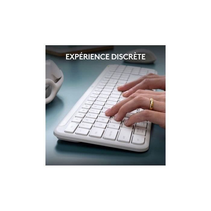 Ensemble Clavier Souris - Sans fil - Logitech - MK950 Signature - AZERTY - Blanc