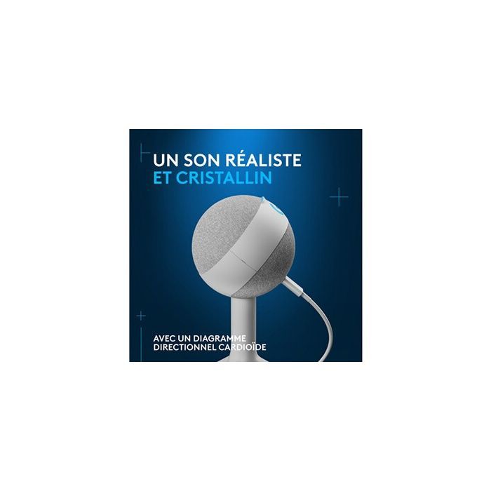Microphone - Filaire - Logitech G - Yeti Orb - Compatible PC et MAC - Blanc
