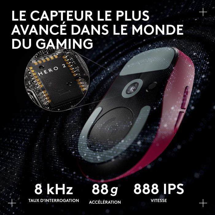Souris gamer - sans fil - Logitech - G Pro X Superlight 2 DEX - Rose