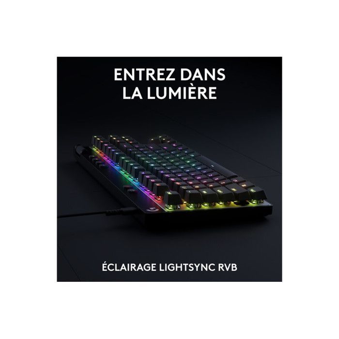 Clavier gamer - Filaire - Logitech G - Pro X TKL Rapid - AZERTY - Noir