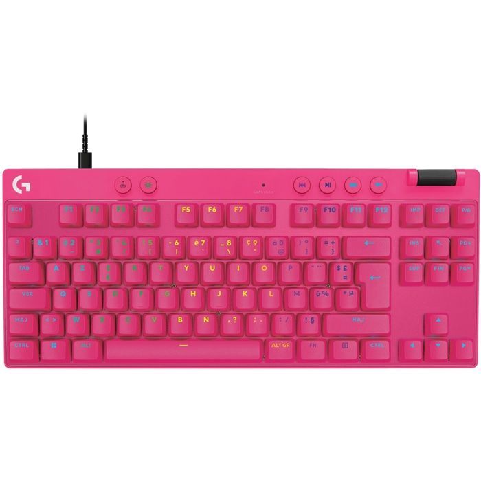 Clavier gamer - Filaire - Logitech G - Pro X TKL Rapid - AZERTY - Rose