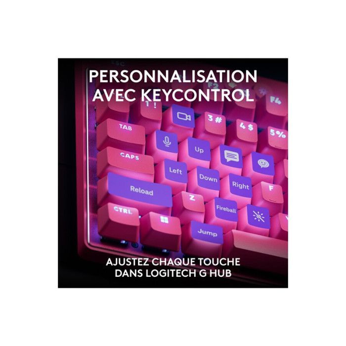 Clavier gamer - Filaire - Logitech G - Pro X TKL Rapid - AZERTY - Rose