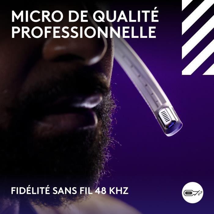 Casque gamer - Sans fil - Logitech G - Astro A50 Lightspeed Pro-G Graphene - Xbox, PS5, Switch, PC/Mac - Blanc