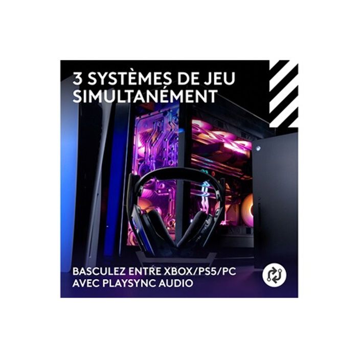 Casque gamer - Sans fil - Logitech G - Astro A50 Lightspeed Pro-G Graphene - Xbox, PS5, Switch, PC/Mac - Noir