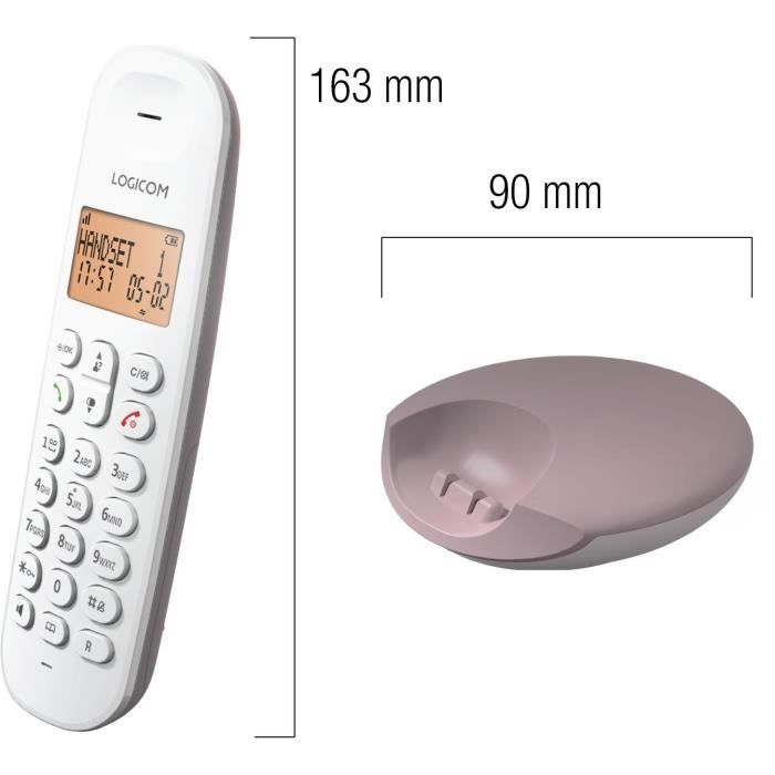 Téléphone fixe sans fil - LOGICOM - DECT ILOA 150 SOLO - Taupe - Sans répondeur