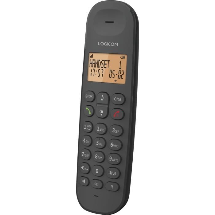TÈlÈphone fixe sans fil - LOGICOM - DECT ILOA 155T SOLO - Noir - Avec rÈpondeur