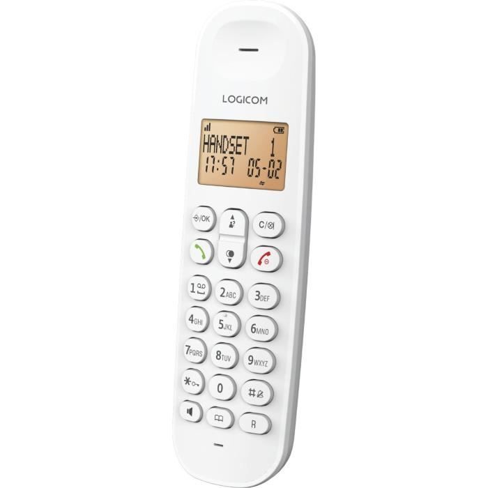 Téléphone fixe sans fil - LOGICOM - DECT ILOA 155T SOLO - Blanc - Avec répondeur