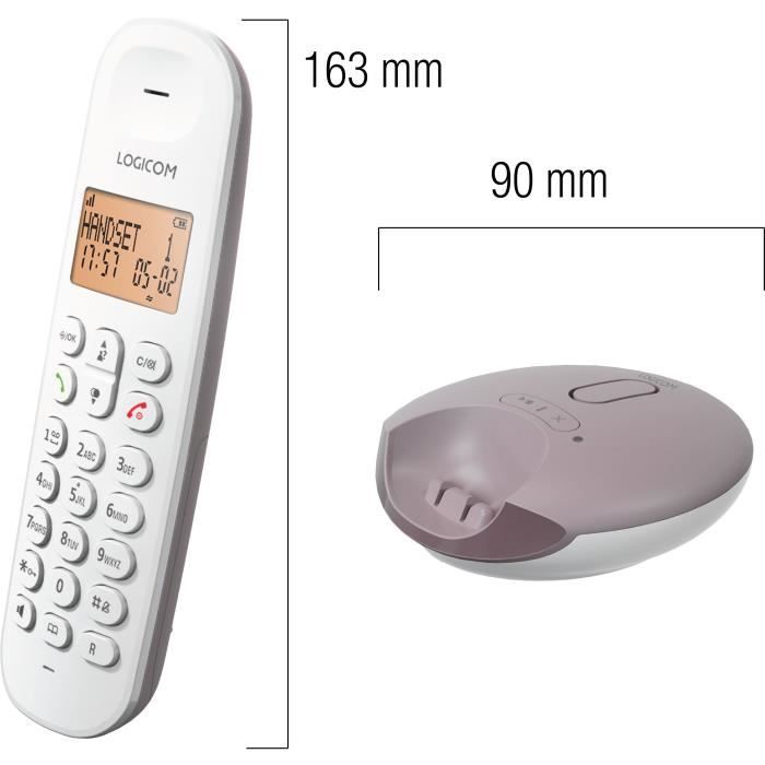 TÈlÈphone fixe sans fil - LOGICOM - DECT ILOA 155T SOLO - Taupe - Avec rÈpondeur