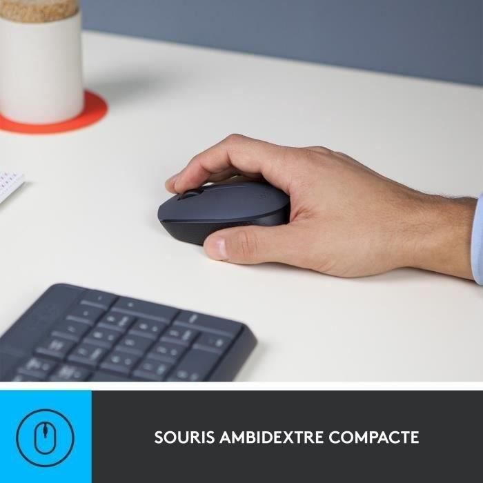 Ensemble Clavier Souris - Sans fil - Logitech - MK235 - AZERTY - Graphite