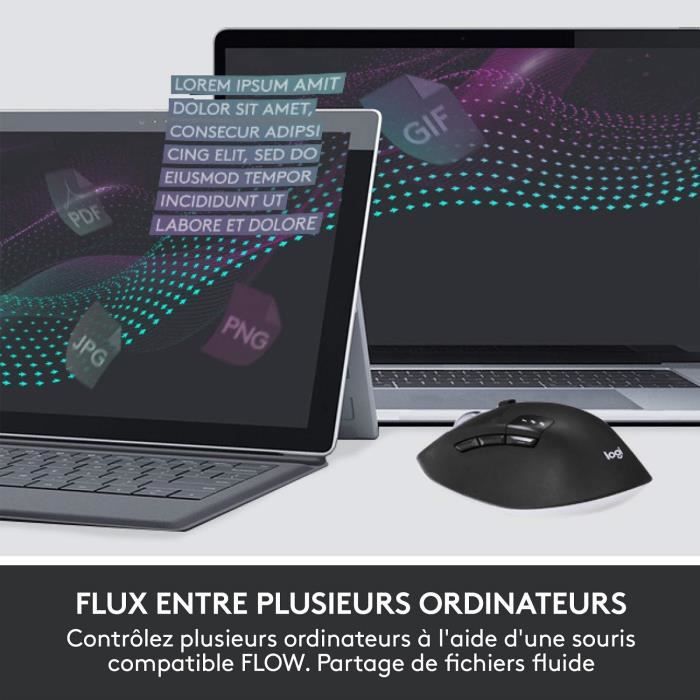 Ensemble Clavier Souris - Sans fil - Logitech - MK850 - AZERTY - Noir