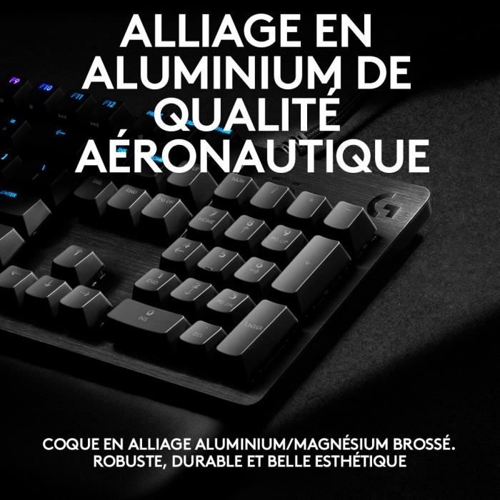 Clavier gamer - Filaire - Logitech G - G513 - AZERTY - Mécanique - RGB - Noir