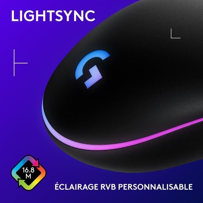 Souris gamer - Filaire - Logitech G - G203 - Noir