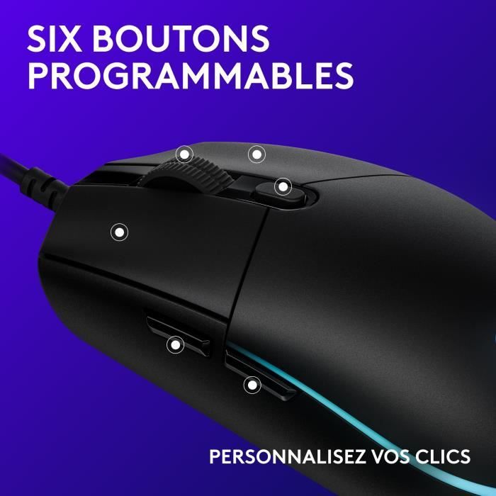 Souris gamer - Filaire - Logitech G - G203 - Noir