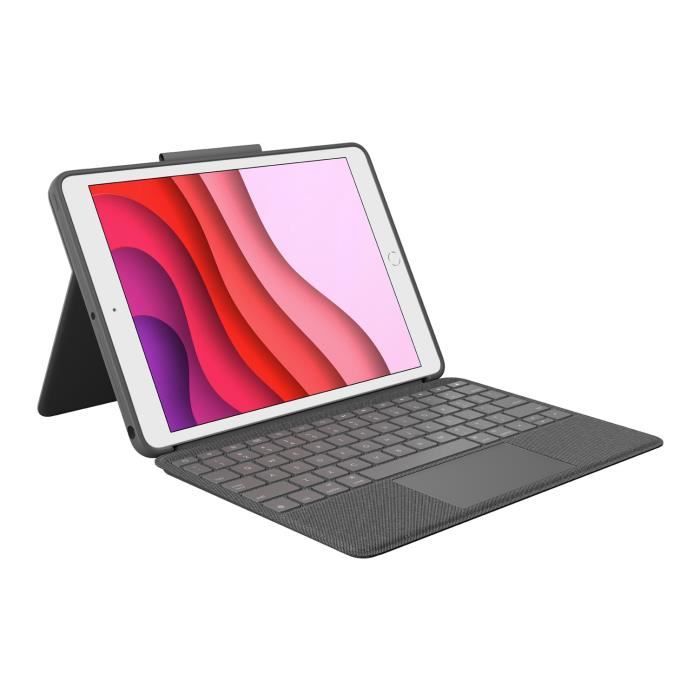 Clavier pour tablette Logitech Etui clavier sans fil Azerty Combo Touch pour iPad 9eme gÈnÈration, 8eme gÈnÈration et 7eme gÈnÈratio