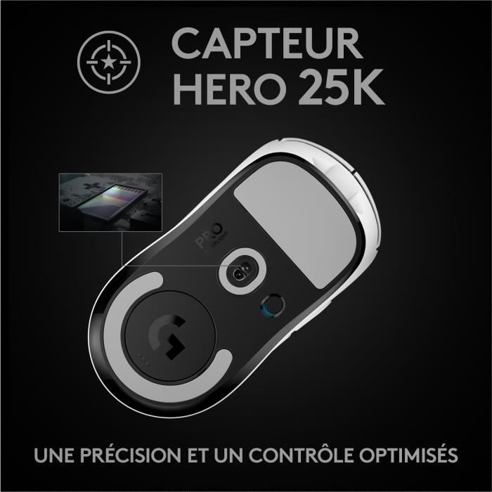 Souris gamer - Sans fil - Logitech G - G Pro X Superlight - Blanc