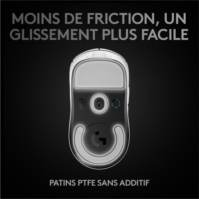 Souris gamer - Sans fil - Logitech G - G Pro X Superlight - Blanc