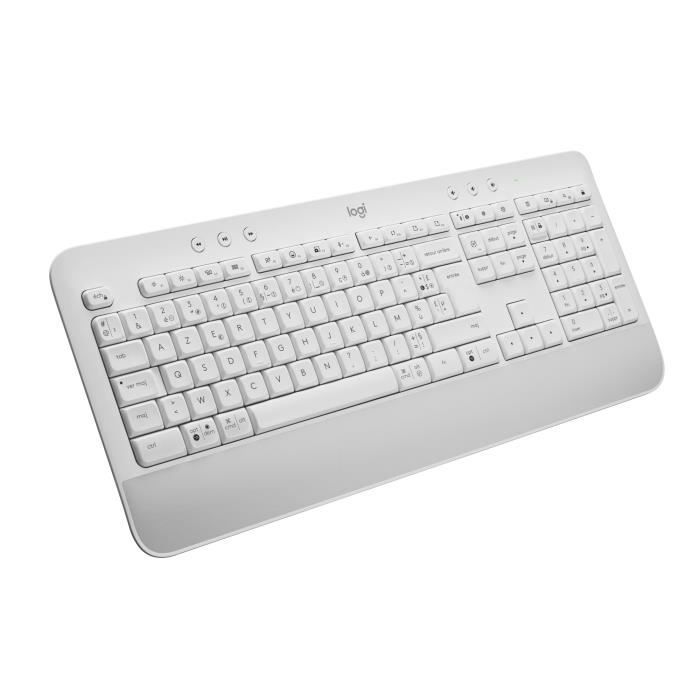 Clavier Logitech Signature K650, Clavier sans fil Ergonomique Entier avec Repose-Poignets - Blanc