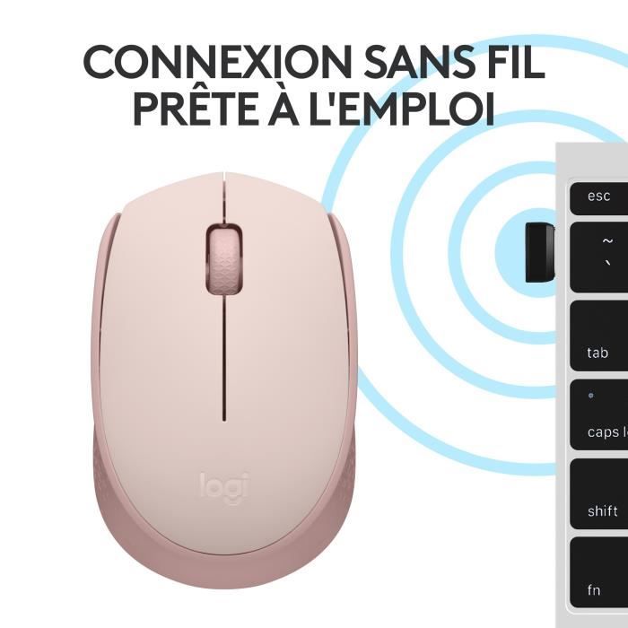 Souris - Sans Fil - Logitech - M171 - Ambidextre - Rose