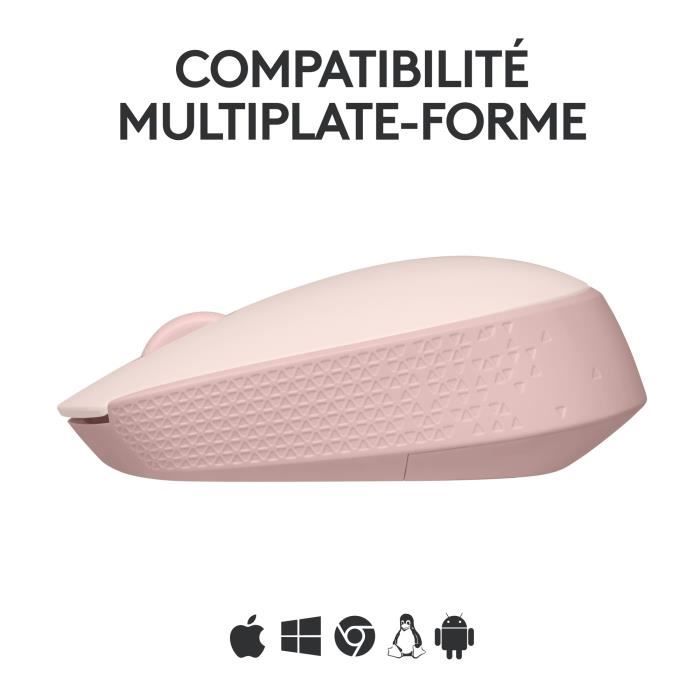 Souris - Sans Fil - Logitech - M171 - Rose - Ambidextre