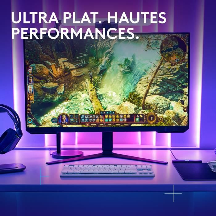 Clavier gamer - Sans fil - Logitech G - G515 Lightspeed TKL - Switch GL Tactile - AZERTY - Blanc