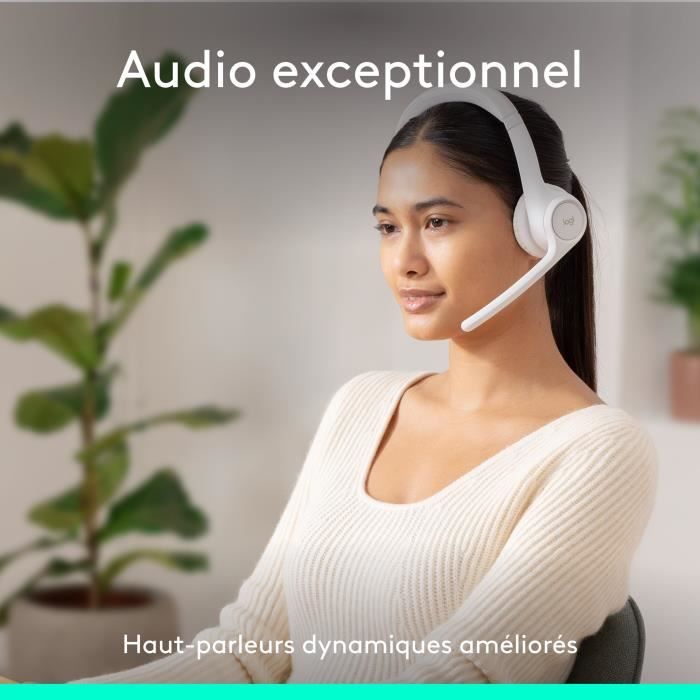 Casque - Sans fil - Logitech - Zone 300 - Bluetooth - Anti-parasite - Blanc