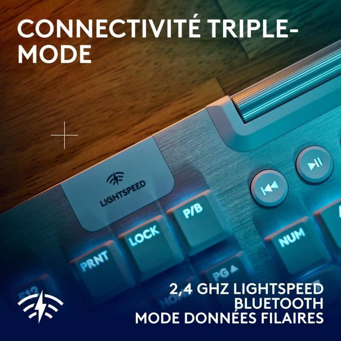Clavier gamer - Sans fil - Logitech G - G915 X - AZERTY - Mécanique - Blanc