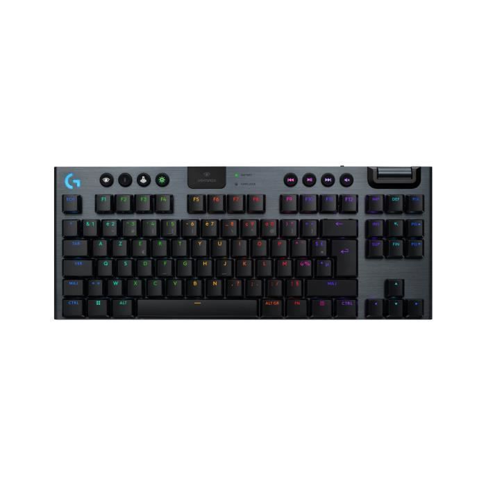 Clavier gamer - Sans fil - Logitech G - G915 TKL X - AZERTY - Switch clicky - Noir