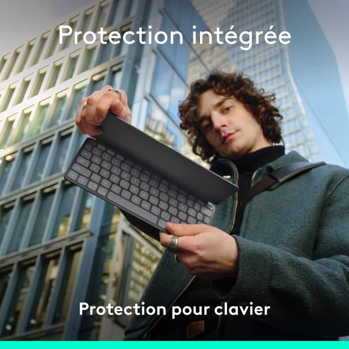 Etui clavier - Logitech - Keys to go 2- AZERTY - Universel - Graphite