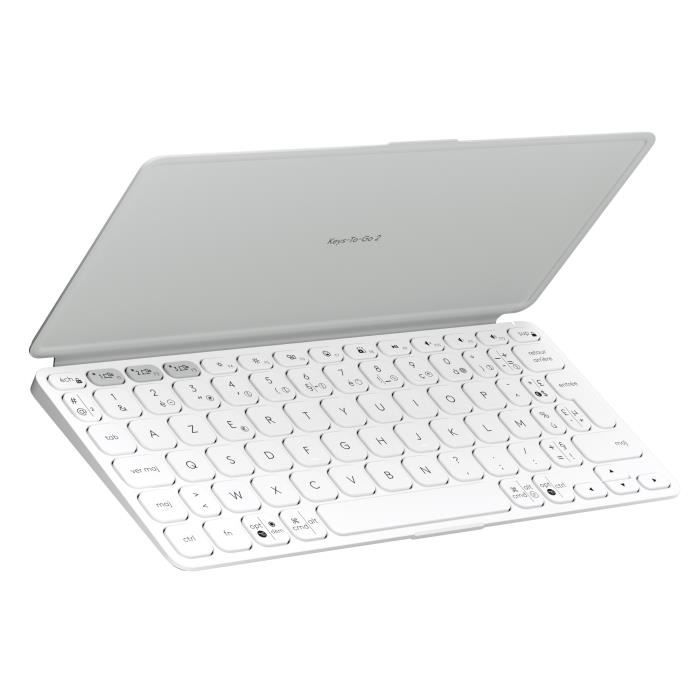 Clavier pour tablette Logitech KEYS-TO-GO 2, CLAVIER BLUETOOTH UNIVERSEL - Gris Pale