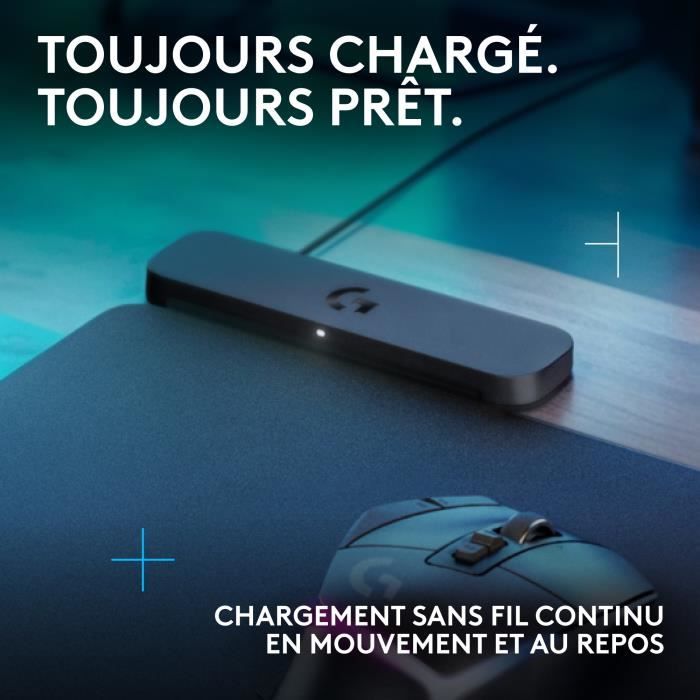Tapis de souris gamer - Logitech G - Powerplay 2 - Systeme de charge sans fil - Noir