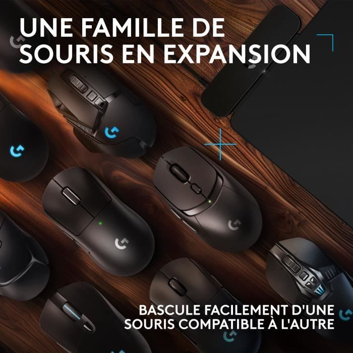 Tapis de souris gamer - Logitech G - Powerplay 2 - Systeme de charge sans fil - Noir