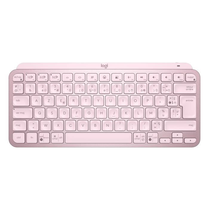 Clavier - Sans Fil - Logitech - MX Keys Mini - rÈtroÈclairÈ - AZERTY - Rose