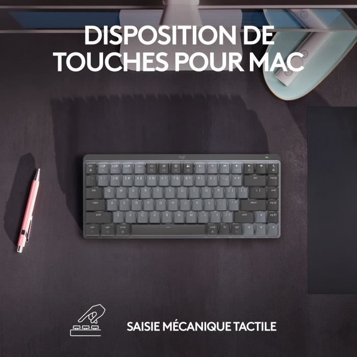 Clavier - Sans fil - Logitech - MX Mechanical Mini - Pour Mac - Gris sidÈral