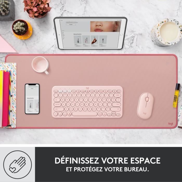 Tapis de souris - Logitech - Desk Mat - Studio Série - Rose