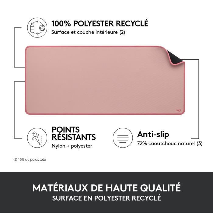Tapis de souris - Logitech - Desk Mat - Studio Série - Rose