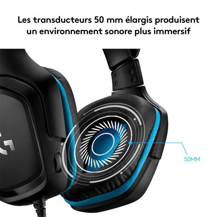 Casque gamer - Filaire - Logitech G - G432 - USB - Xbox One, PS4, Switch, PC, MAC - Noir