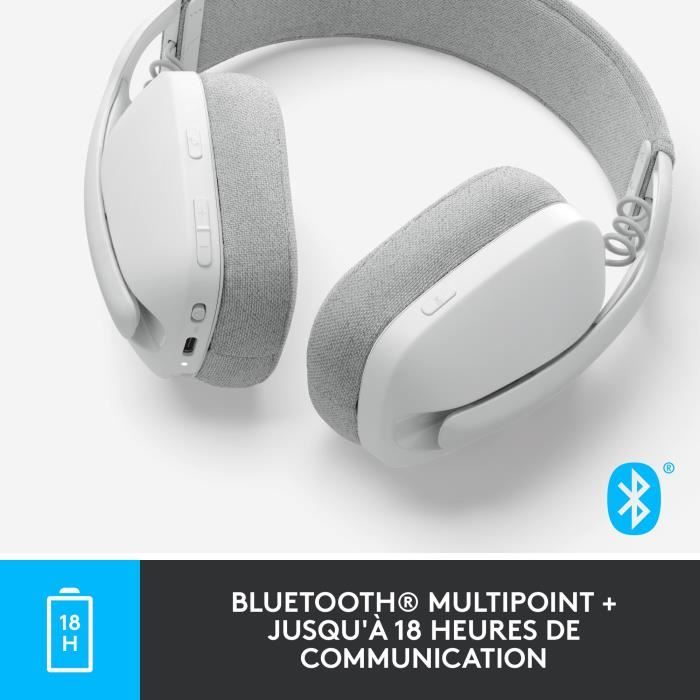 Casque PC Logitech Zone Vibe 100 Casque d''Ècoute lÈger sans fil avec Micro anti-bruit - Blanc