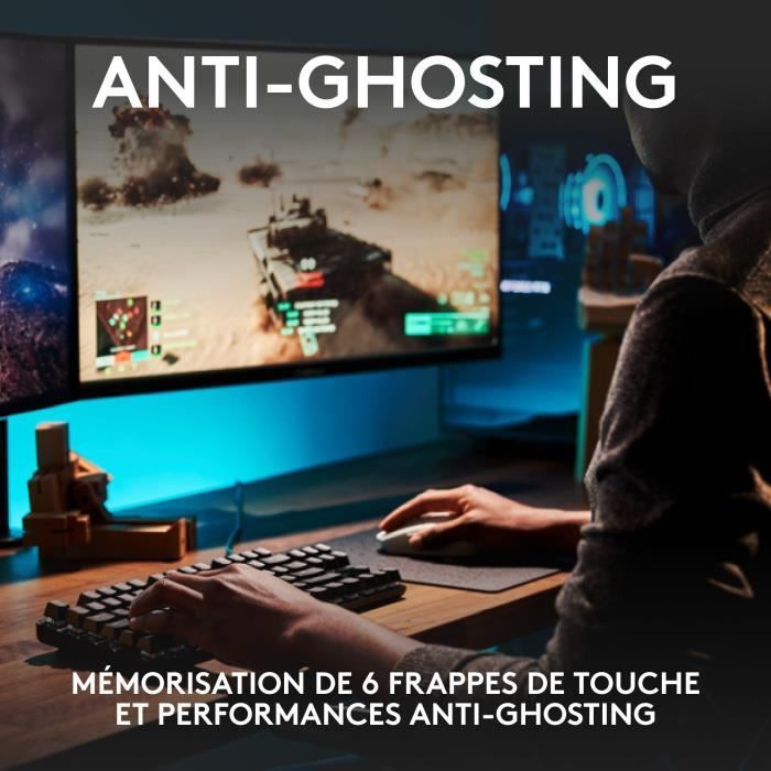 Clavier gamer - Filaire - Logitech G - G413 TKL SE - AZERTY - Rétroéclairé - Noir