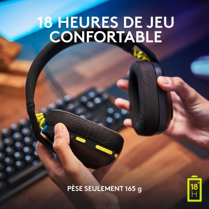 Casque gamer - Sans fil - Logitech G - G435 Lightspeed - Noir