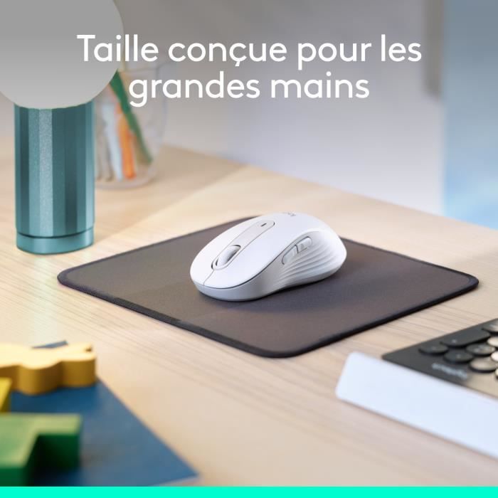 Souris - Sans fil - Logitech - M650 - Droitier - Blanc