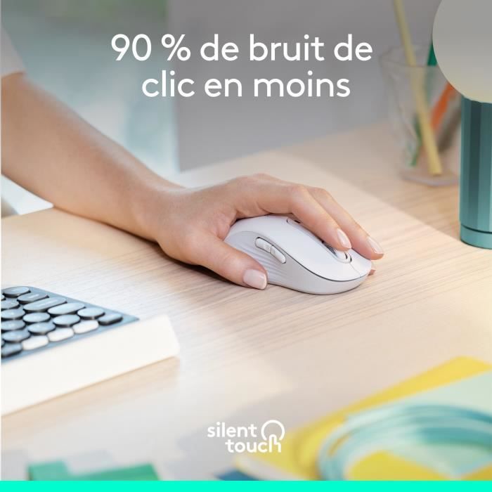 Souris - Sans fil - Logitech - M650 - Gaucher - Blanc